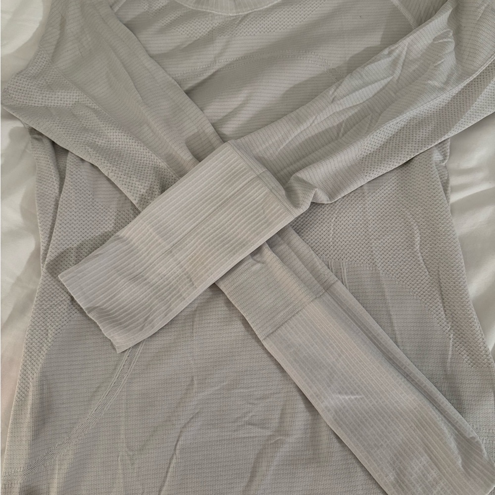 Lululemon White Swiftly Tech Long-Sleeve Top
